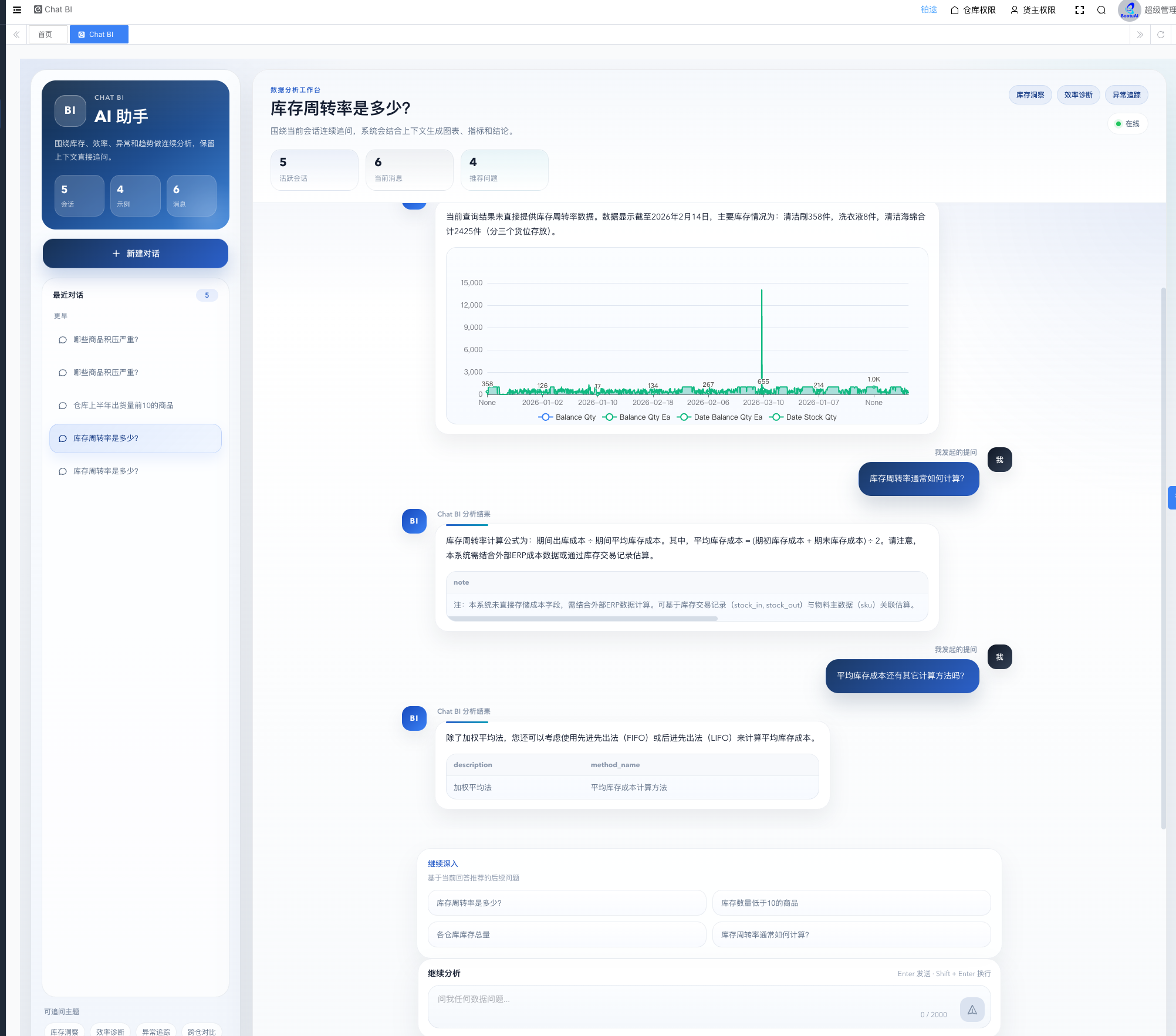 Chat BI 连续追问与分析结果页